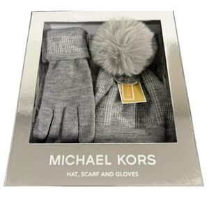 Brand New Michael Kors Scarf Hat Gloves set